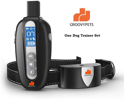 Groovypets - Collar de entrenamiento para perros pequeños y medianos, 3 modos de entrenamiento, sonido, vibración, recargable, 100% resistente al agua (GPT600-1) - BESTMASCOTA.COM