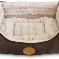 Fux Piel Poliéster relleno felpa cuadrado cama para perro y gato por Mejor mascota suministros, XL, Café Oscuro - BESTMASCOTA.COM