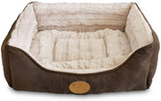 Fux Piel Poliéster relleno felpa cuadrado cama para perro y gato por Mejor mascota suministros, XL, Café Oscuro - BESTMASCOTA.COM