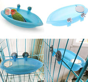 Baño de pájaros con espejo juguete para mascotas pequeño loro mediano parakeet cockatiel conure Budgie Lovebird Finch Canaria Gris Cockatoo Amazon Jaula Ducha Bañera Alimentador de Alimentos - BESTMASCOTA.COM