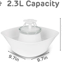 iPettie Clover - Fuente de agua para mascotas con luz LED, ultra silencioso, dispensador de agua para gatos y perros, fuente de alimentación de dos vías con una gran capacidad de 0.6 galones - BESTMASCOTA.COM