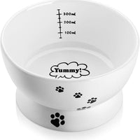 Y YHY cuenco de agua de cerámica para gatos, cuencos de comida para gatos de 5 pulgadas, protege la espina del gato, libre de estrés, prevención de reflujo, regalo para gato, color blanco - BESTMASCOTA.COM