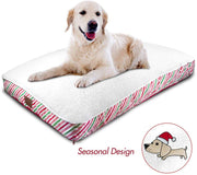 Floppy Dawg Christmas Candy Cane Dog Bed. Removable Cover and Waterproof Liner. Stuffed with Memory Foam Pieces. Limited Holiday Release. - BESTMASCOTA.COM