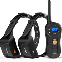 ieGeek - Collar de entrenamiento para 2 perros - Collar de choque recargable y resistente al agua - Collar eléctrico con control remoto de funcionamiento ciego de 1960 pies con tono/vibración/choque para perros pequeños/medianos/grandes - BESTMASCOTA.COM
