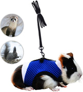 PERSUPER - Arnés de malla suave para mascotas pequeño con campana segura, sin tiro, cómodo chaleco acolchado de nailon duradero y correa ajustable para todas las estaciones para ratas, Iguana, hámster, dragón barbudo - BESTMASCOTA.COM