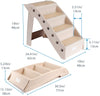 Flexzion Escaleras plegables para perro y gato, portátil, de plástico, Para camas altas, de interior y exterior, Fácil de guardar y decorativo, Beige - BESTMASCOTA.COM