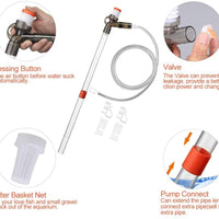 SSRIVER - Kit de limpiador de grava para acuario con boquilla larga para cambiar el agua y limpiar la grava del filtro con botón de presión de aire y controlador de flujo de agua ajustable, sin BPA - BESTMASCOTA.COM