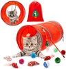 PUPTECK - Juego de 12 juguetes interactivos para gatos, juego valioso de 2 ratones de plumas, túnel para gatos de 18.89 pulgadas de largo, 6 pelotas, 2 juguetes para peces de gato, palo para gatos - BESTMASCOTA.COM