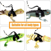 Bigbigjk - Juego de 2 correas de dragón (S, M, L, 2 unidades), arnés de dragón con barba, arnés ajustable para reptiles con correa de lagarto, anfibios de correa de gecko, correas para mascotas de animales pequeños (3 tamaños) - BESTMASCOTA.COM
