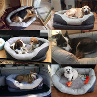 Cama para perro y cachorro de lujo con camas de espuma ortopédica con funda extraíble lavable, ultra cómoda, cojín de borde acolchado, parte inferior antideslizante, para perros/cachorros - BESTMASCOTA.COM