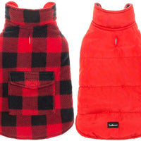 SCENEREAL - Chaleco de invierno para perro, reversible, abrigo cálido, resistente al viento, impermeable, chaleco navideño, para perros pequeños, medianos y grandes, para mascotas - BESTMASCOTA.COM