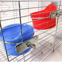POPETPOP tazas de alimentación para pájaros para jaula, comida para mascotas y vaso de agua para pájaros con soporte de abrazadera para periquitos, loros, guacamayos, cacatúas, cacatúas, pájaros, pinzones, jaula de animales pequeños, 2 unidades - BESTMASCOTA.COM