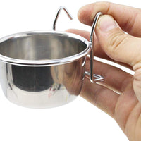 Bonka 800113 Acero Inoxidable 5 oz Cage Coop gancho taza pájaro perro Alimentación Animal agua Tazón - BESTMASCOTA.COM