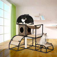 Árbol para gatos grandes, superestable con postes para arañar, hamaca para gatos con tubo de plástico extra grueso y franela cómoda, perchas acogedoras de 42 pulgadas - BESTMASCOTA.COM