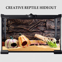 Kathson - Terrario de resina para ocultar calabazas de reptiles, para decoración de leopardo, geckos, dragones barbudos, lagartos, serpientes y salamandras - BESTMASCOTA.COM