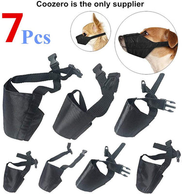 Perro Muzzles traje, 7pcs anti-biting ladridos bozales ajustable cubierta de boca de perro o pequeño, mediano y grande Extra perro por coozero - BESTMASCOTA.COM