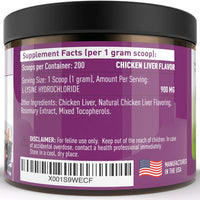 Strawfield – Limina para mascotas para gatos – el mejor suplemento de polvo L-lisine para todo el sistema de inmunización natural – Ayuda a mantener la salud respiratoria y de los ojos – 900 mg por servir – 8oz – Fabricado en los Estados Unidos - BESTMASCOTA.COM