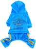 SMALLLEE_Lucky_STOE Pet Clothes Small Dog Cat Velvet Crown Jumpsuit Coat Hooide Pajamas Tracksuit - BESTMASCOTA.COM