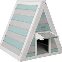 Petsfit - Casa de gato triangular para exteriores con puerta de escape para todos los gatos - BESTMASCOTA.COM