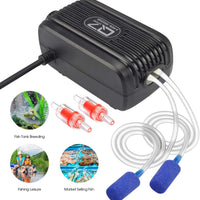 Bomba de aire de acuario Rifny, kit de bomba de aire ajustable con válvula de aire de doble salida, bomba de oxígeno del tanque de peces con piedras de aire válvulas de retención de tubo de silicona para 1-80 galones - BESTMASCOTA.COM