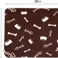 Manta para perro, suave y cálida, con estampado de huellas, para perros pequeños, medianos, grandes, gatos, cachorros, gatitos, otros animales, color negro, gris - BESTMASCOTA.COM