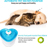Fuente de agua para mascotas – Fuente de agua sana e higiénica de 2 L con flor súper silenciosa y 4 filtros de repuesto para perros, gatos, pájaros y animales pequeños - BESTMASCOTA.COM