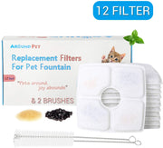 Around Pet Filtro de repuesto para fuente de gato, 12 paquetes con 2 cepillos de limpieza - BESTMASCOTA.COM