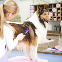 Hertzko Cepillo suave para mascotas para perros y gatos con pelo largo o corto – ideal para desenredar y quitar el pelo suelto o de cobertizo – ideal para cepillado diario y para piel sensible - BESTMASCOTA.COM