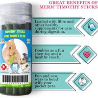 Meric Timothy Sticks, varillas en polvo de hierba timoteo de alta fibra, promueve la higiene dental y apoya la salud digestiva, 20 unidades. - BESTMASCOTA.COM