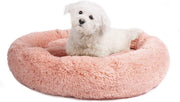 Veehoo - Cama redonda para perros y gatos pequeños, medianos y grandes, cama de felpa corta y larga, lujosa cama de donut de pelo sintético, cama y sofá para mascotas, lavable a máquina - BESTMASCOTA.COM