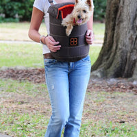 Pet Ego Lenis Pack Pet Carrier Mochila por Emanuele Bianchi, L, Marrón/Naranja - BESTMASCOTA.COM