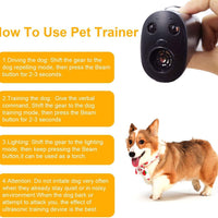 Dispositivo antiladridos de MEIREN, repelente de perros de mano y ayuda de entrenamiento con linterna LED, dispositivo de control de corteza ultrasónico - BESTMASCOTA.COM