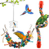 Juguetes de columpio de pájaros, 6 unidades, juguetes para masticar perchas colgantes con campanas, juguetes para masticar para paracaídas Cockatiels, conures, loros, pájaros de amor, Finches - BESTMASCOTA.COM