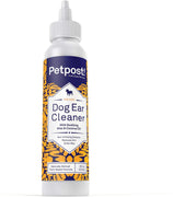 Toallitas limpiadoras de oídos de la marca Petpost para perro y gato, solución de aceite de coco natural, el mejor remedio para los ácaros de oído, cándida e infección en oídos que casa cera, sin alcohol ni irritantes (8 onzas) - BESTMASCOTA.COM