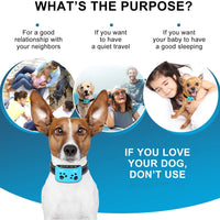 TOTIE Collar de corteza para perro – 7 niveles de sensibilidad e intensidad ajustables, modos de resistencia duales, recargable, resistente a la lluvia, reflectante, sin control de ladridos para perros pequeños, medianos y grandes., s, Azul - BESTMASCOTA.COM