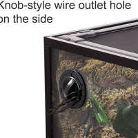 REPTIZOO terrario de cristal con fondo de espuma, puerta con bisagra doble con ventilación de pantalla de terrario de 24.0 x 17.7 x 17.7 in (se puede doblar) - BESTMASCOTA.COM
