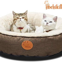 HACHIKITTY Washable Cat Warming Bed Round, Cat Beds Indoor Cats Medium, Big Pet Bed Machine Washable - BESTMASCOTA.COM