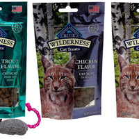 Blue Wilderness - Juego de 3 dulces para gatos sin grano con sabor a sabor con juguete, 1 unidad: trucha, pollo, salmón - BESTMASCOTA.COM