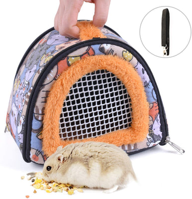 CROWNY - Bolsa transportadora de hámster con correa transpirable y portátil para hámster, erizo, ardilla ratones, ratas, azucarera, etc., Dibujos animados a - BESTMASCOTA.COM