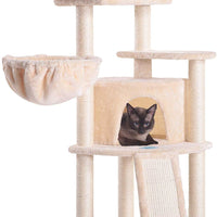 Hey-bro - Árbol para gatos de varios niveles con postes de rascador cubiertos de sisal para gatitos, gatos y mascotas - BESTMASCOTA.COM