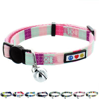 Pawtitas Collar de gato multicolor con hebilla de seguridad extraíble para gato, collar de gato - BESTMASCOTA.COM