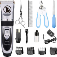 Ceenwes Dog Clippers Low Noise Pet Clippers Rechargeable Dog Trimmer Cordless Pet Grooming Tool Professional Dog Hair Trimmer with Comb Guides Scissors Nail Kits for Dogs Cats & Other