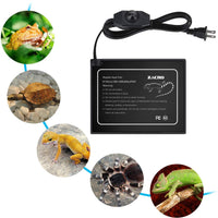 Zacro - Almohadilla de calor para reptiles con termostato, temperatura ajustable bajo el calentador del tanque de 30 – 40 gal, termo para tortuga, serpiente, lagarto, rana, araña, caja de plantas, 12 x 8 pulgadas - BESTMASCOTA.COM
