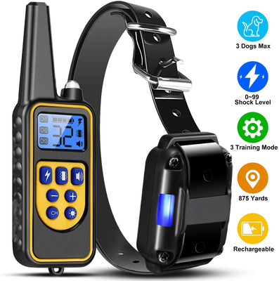 TeqHome Shock Collar for Dogs, 2020 Newest Dog Training Collar, Rechargeable Dog Shock Collar with Remote 2600Ft, 3 Modes Beep Vibration and Shock Waterproof Bark Collar for Small Medium Large Dogs - BESTMASCOTA.COM