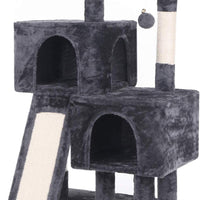 BEWISHOME Condominio de árbol para gatos con postes rascadores de sisal, tabla para rascar, percha de felpa y casas dobles, muebles de torre para gatos, centro de actividades para gatitos - BESTMASCOTA.COM