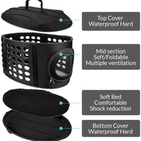 FRIEQ - Portabebés para mascotas de 23 pulgadas con cubierta dura grande – Perrera de viaje para gatos, perros pequeños y conejos - BESTMASCOTA.COM