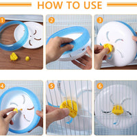 POPETPOP Silent Hamster Wheel-Pets Running Sports - Rueda de ejercicio para correr, hámster Rat Gerbil Silent Spinner (azul) - BESTMASCOTA.COM