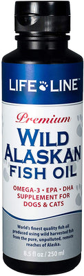 Life Line Pet Nutrition Wild Alaskan Fish Oil Omega-3 Supplement for Skin & Coat - Supports Brain, Eye & Heart Health in Dogs & Cats - BESTMASCOTA.COM