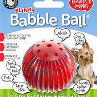 Juguete interactivo para perro Pet Qwerks Blinky Babble Ball, parpadea y habla cuando se toca - BESTMASCOTA.COM