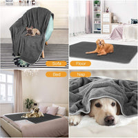petacc Waterproof Dog Blankets with Reversible Design, Liquid Proof Pet Blanket for Bed Couch Sofa, Soft Warm Flannel Sherpa Sleep Mat for Dog Cat, Waterproof Dog Bed Cover-Machine Washable, 80”x55 - BESTMASCOTA.COM